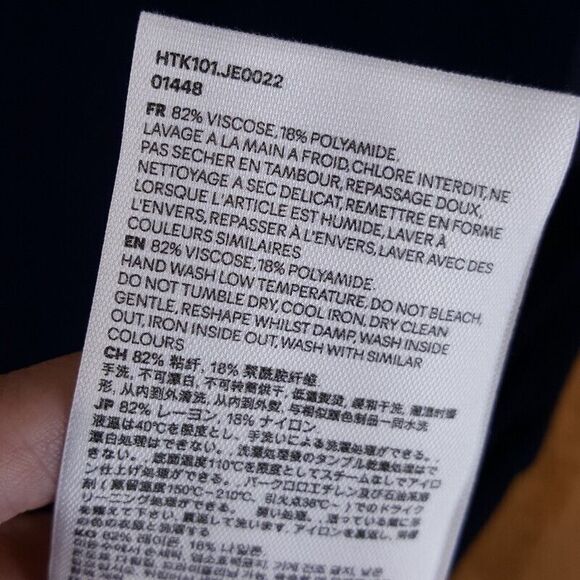 AMI Mens Shirt Medium Navy Pullover Crew Tank Top Mesh Sheer Stretch $305 - Picture 4 of 7